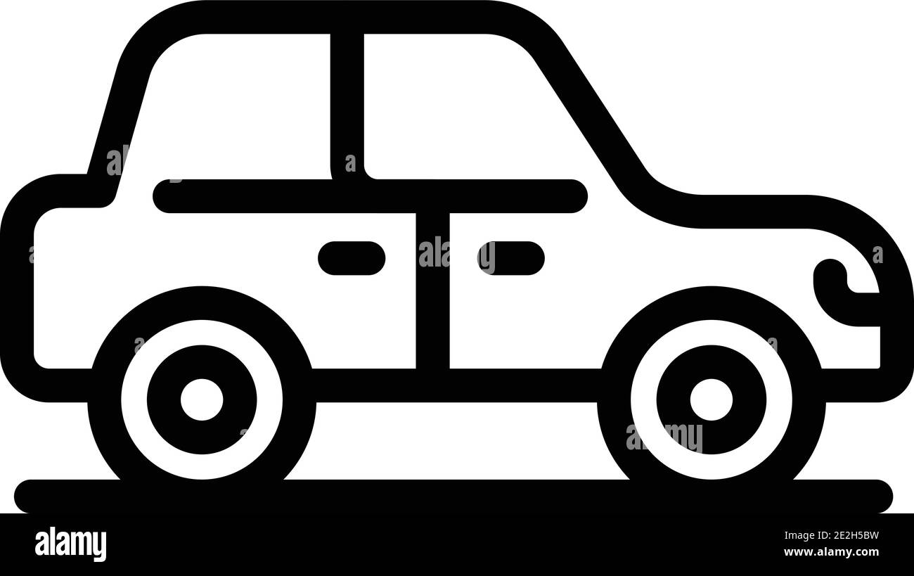 Icona auto per famiglie. Icona vettoriale auto famiglia profilo per il web design isolato su sfondo bianco Illustrazione Vettoriale