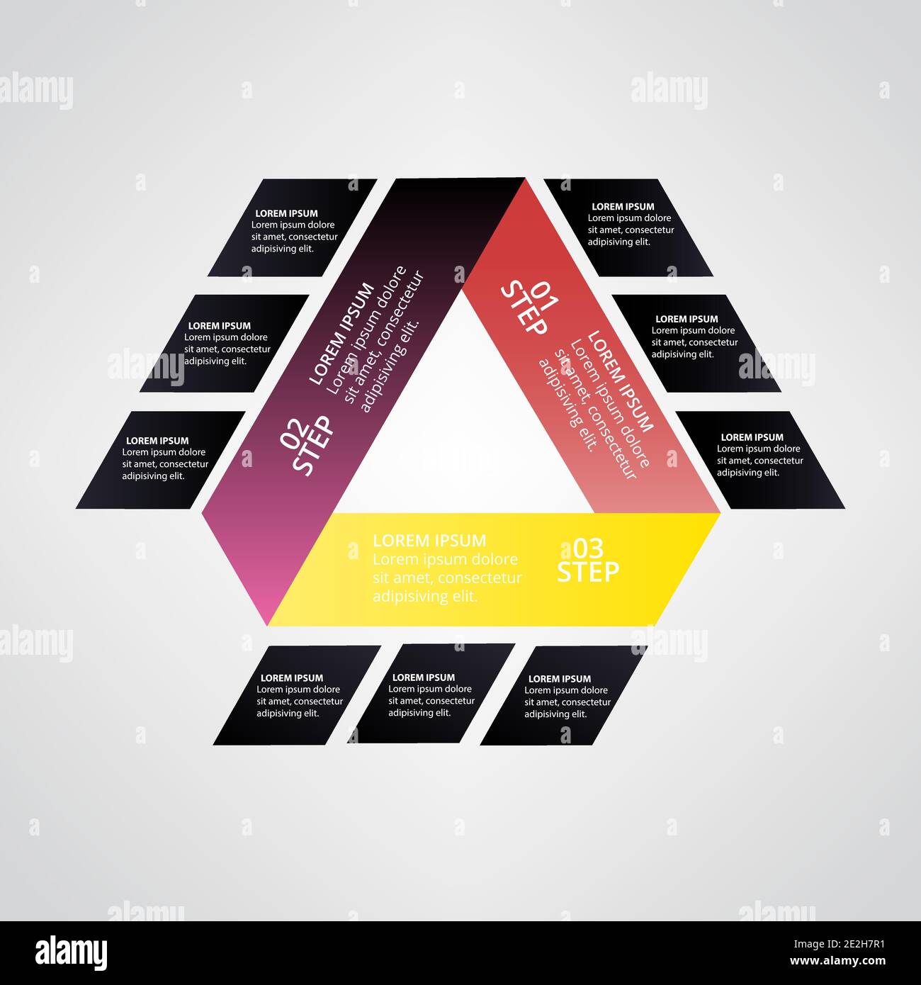 Design a gradini con infografica triangolare Illustrazione Vettoriale