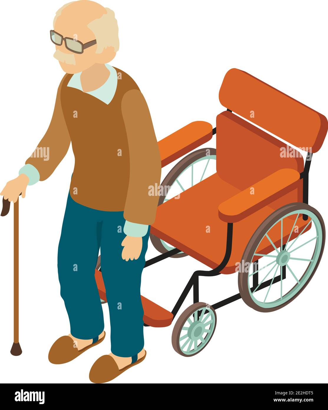 Icona uomo disattivato. Illustrazione isometrica dell'icona del vettore disabilitato dall'uomo per il web Illustrazione Vettoriale