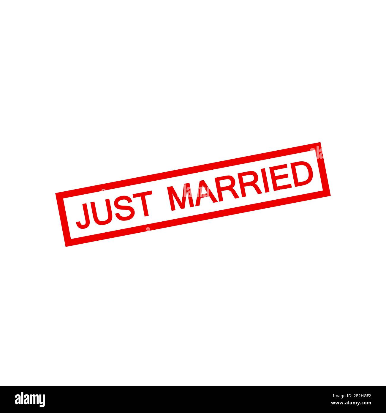 Appena sposato rosso timbro vettore isolato su sfondo bianco Illustrazione Vettoriale