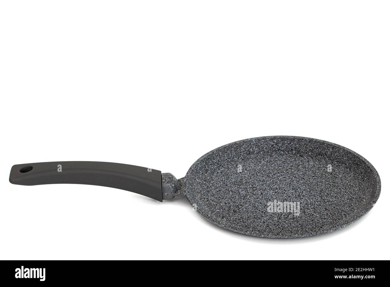 Padella grigia con antiaderente, isolata su sfondo bianco Foto Stock