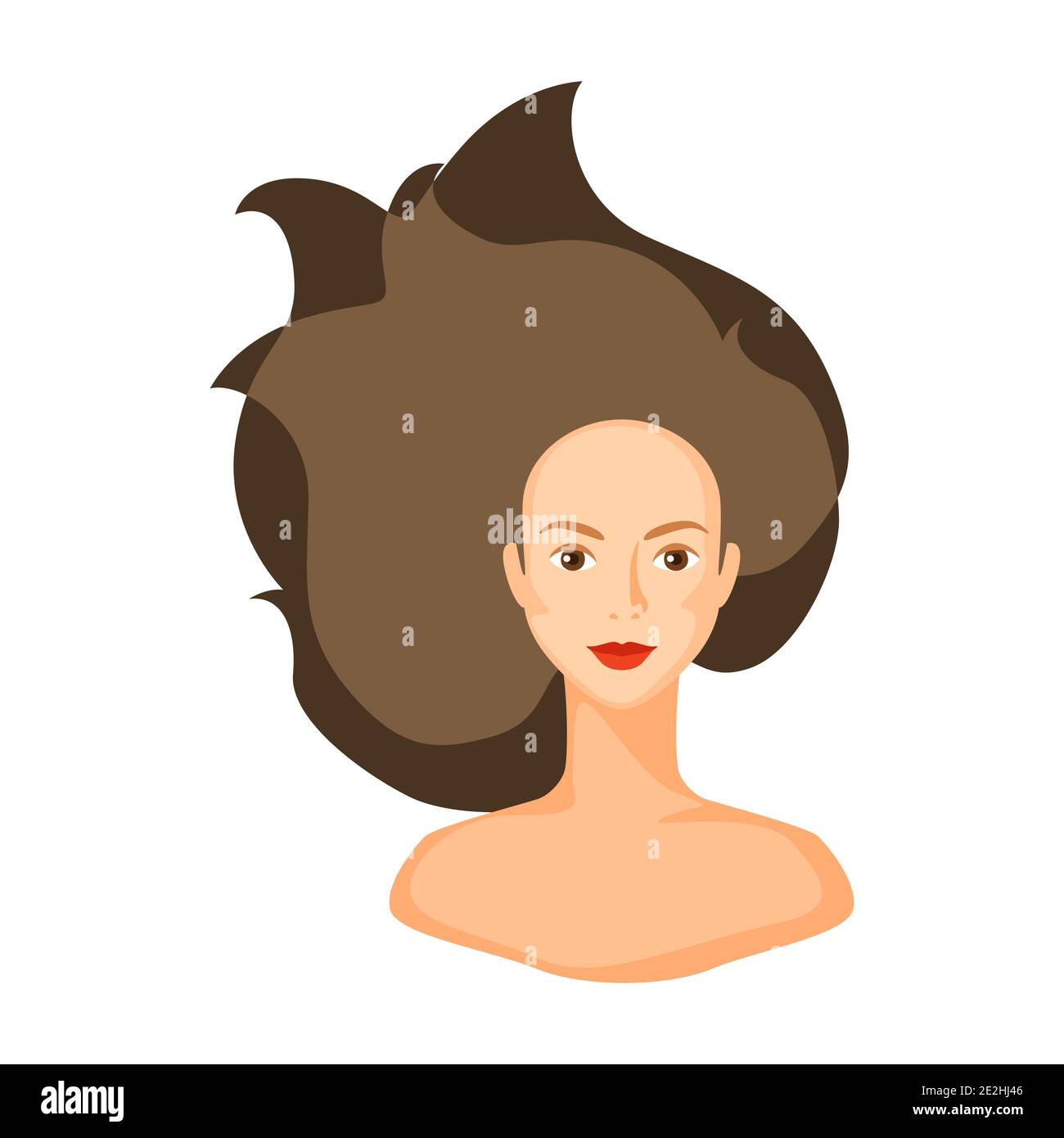 Illustrazione della ragazza con i capelli marroni. Illustrazione Vettoriale