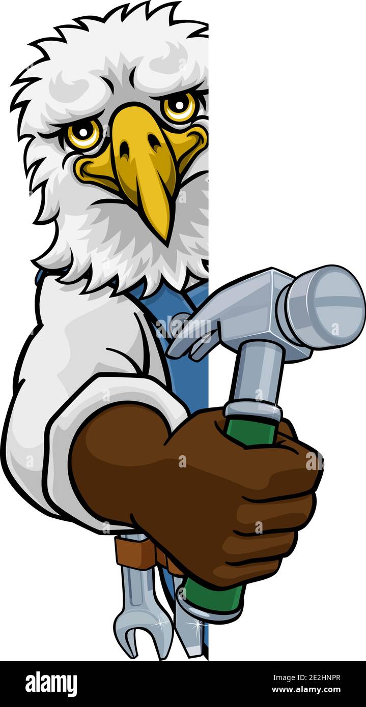 Eagle falegname tuttofare Builder Azienda martello Illustrazione Vettoriale