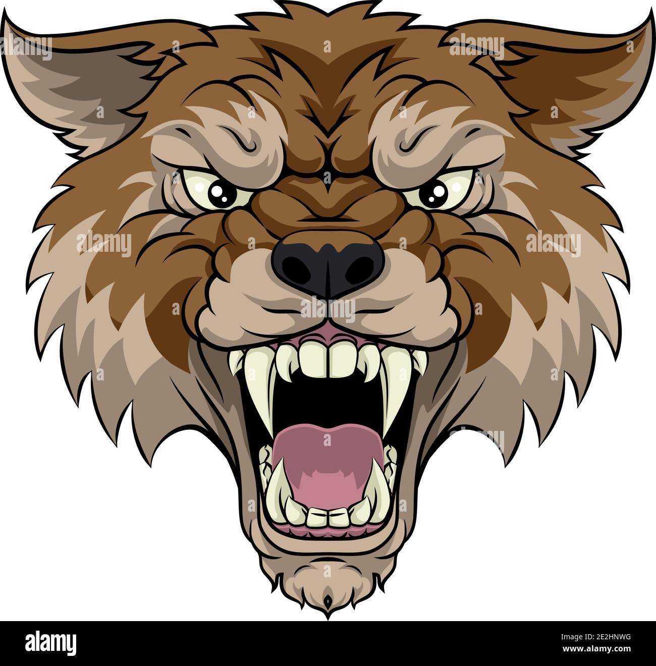 Lupo o Werewolf mostro spaventoso cane Angry mascot Illustrazione Vettoriale