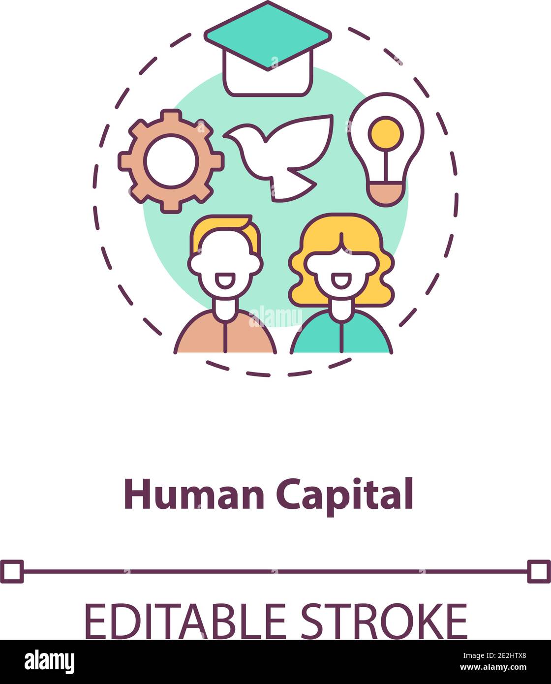 Icona del concetto di capitale umano Illustrazione Vettoriale
