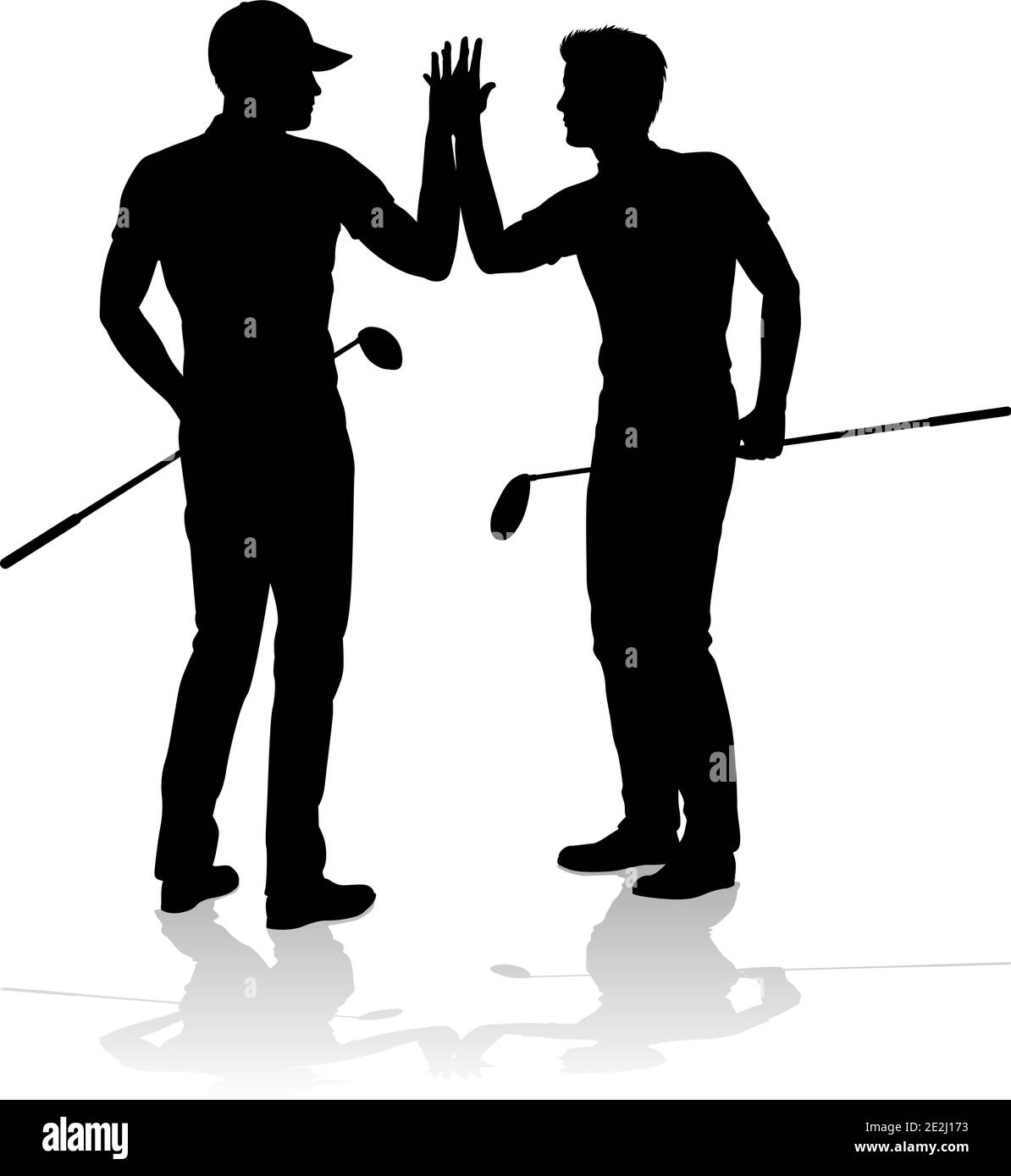 Giocatore di golf Golf Sport persone in Silhouette Illustrazione Vettoriale