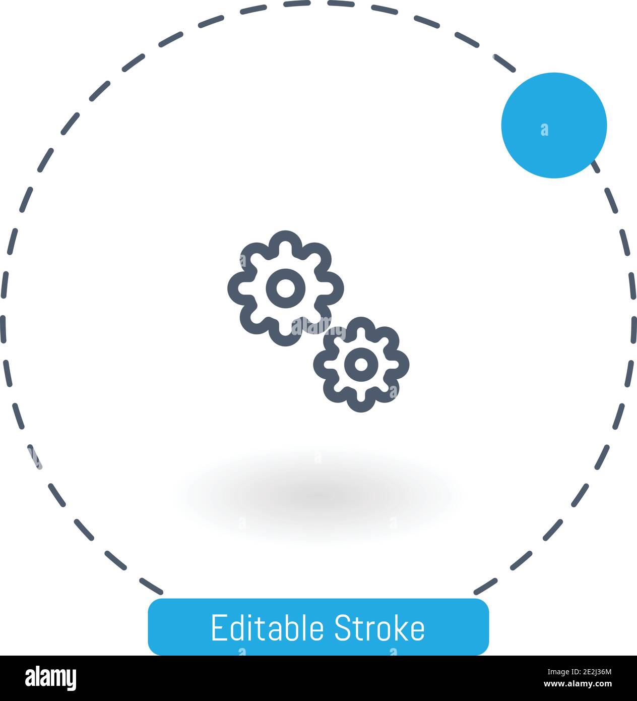 icona del vettore della ruota dentata icone del contorno del tratto modificabili per il web e. cellulare Illustrazione Vettoriale