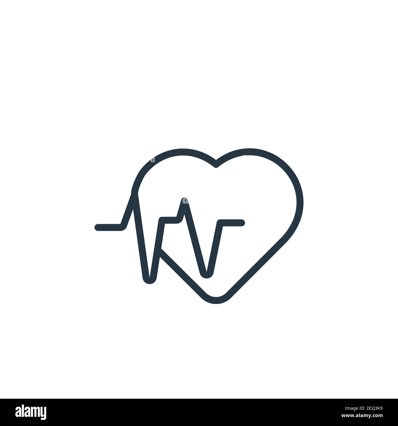 Icona del vettore del contorno del cardiogramma. Icona del cardiogramma nero sottile, vettore piatto semplice elemento di illustrazione da un concetto medico modificabile isolato su WI Illustrazione Vettoriale