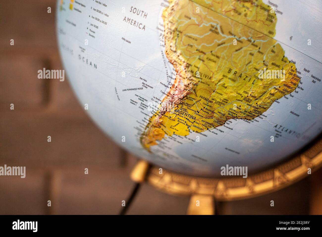 Primo piano di Globe Foto Stock
