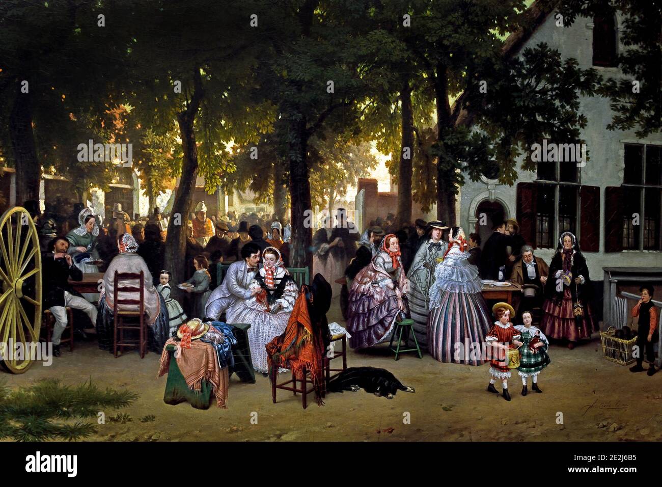 Dintorni di Anversa, Domenica pomeriggio 1860 Florent Nicolas Crabeels 1829 – Anversa 1896 , Belgio, Fiammingo, Foto Stock