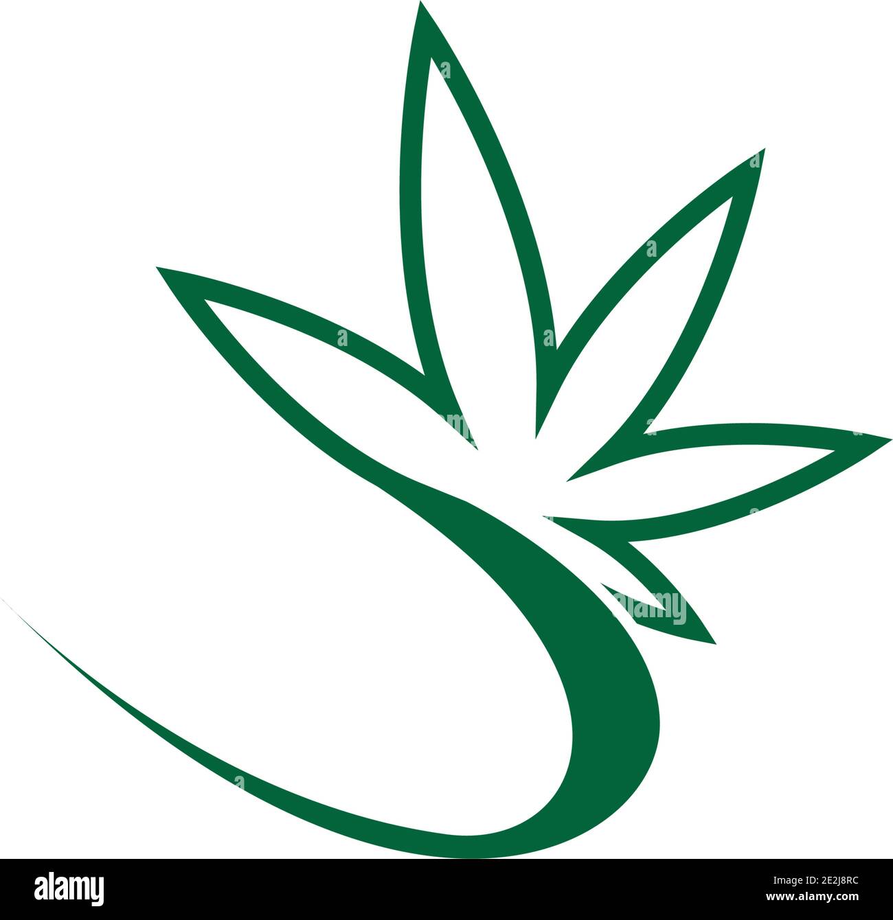 Disegno del logo della foglia di cannabis illustrazione del modello vettoriale Illustrazione Vettoriale