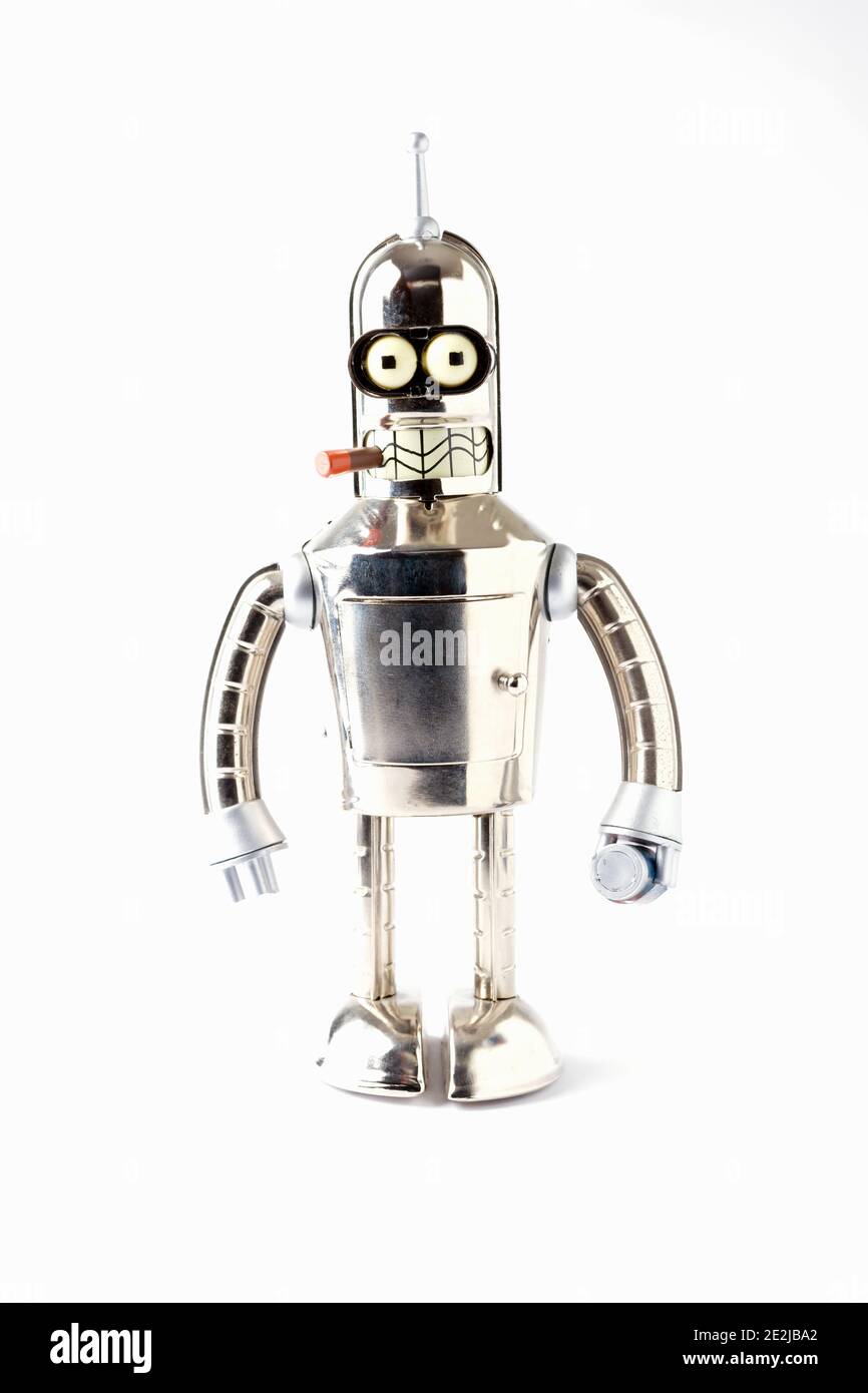 Un giocattolo a orologeria Bender Robot della serie di cartoni animati Futurama Creato da Matt Groening Foto Stock