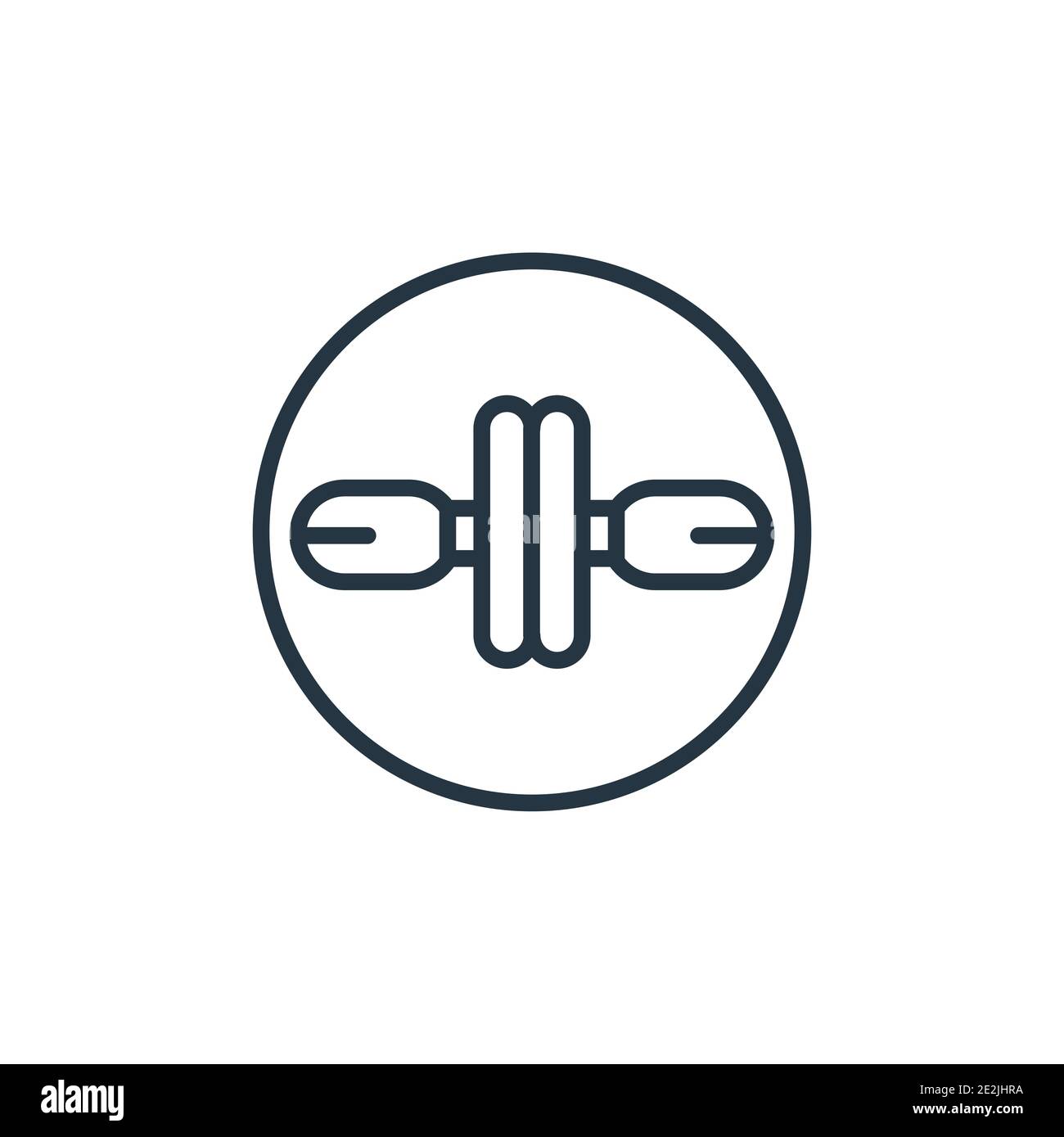 Icona vettore contorno rullo. Icona a rullo nero sottile, vettore piatto semplice elemento illustrazione dal concetto di fitness gimanddeditabile isolato su bianco Illustrazione Vettoriale