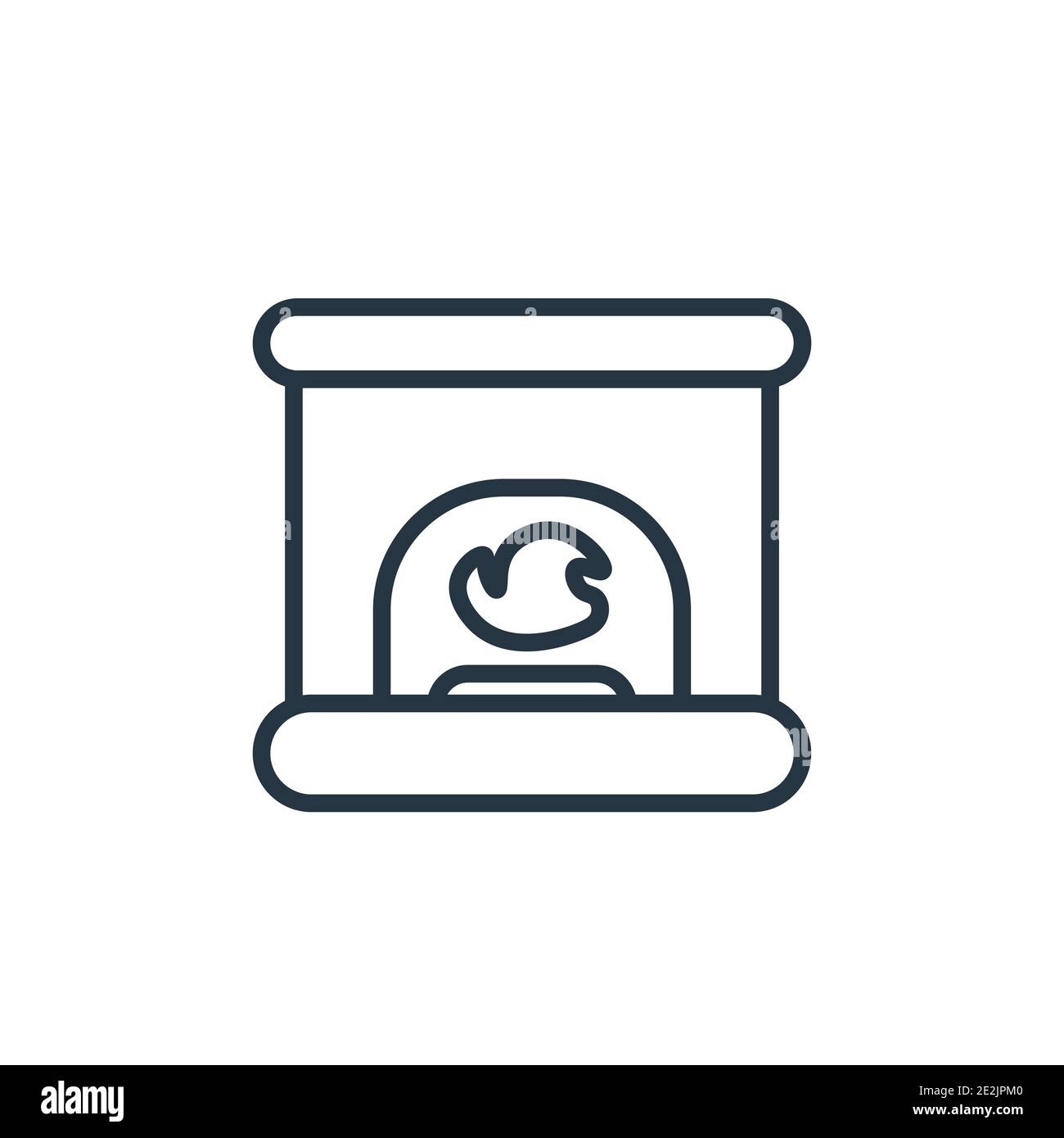 Icona vettore contorno camino. Icona a camino nero sottile, vettore piatto semplice elemento illustrazione da mobili editabili concetto isolato colpo on Illustrazione Vettoriale