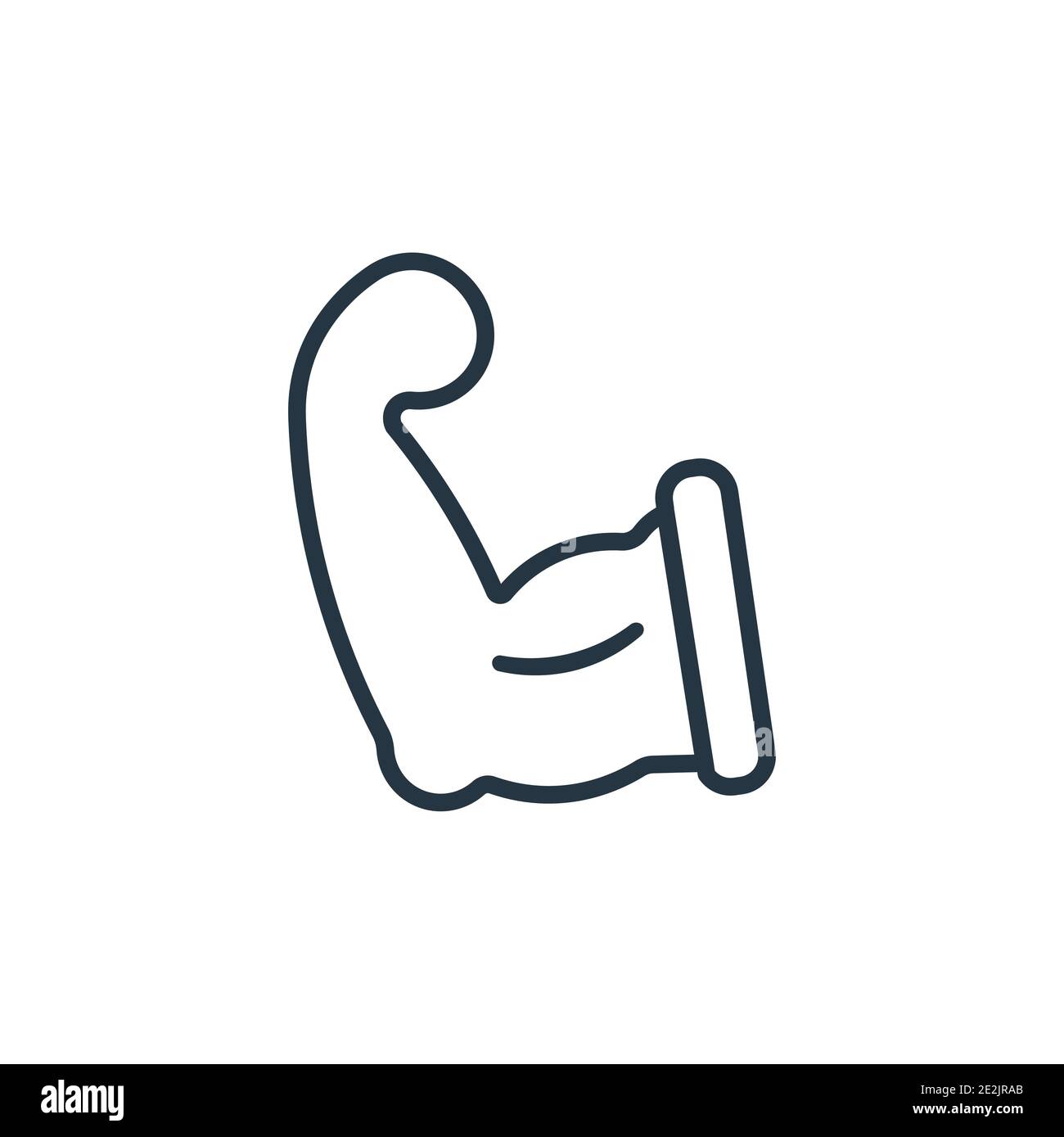 Icona vettore contorno braccio. Icona a braccio nero sottile, vettore piatto semplice elemento illustrazione dal concetto di fitness gimanddeditabile isolato su sfondo bianco Illustrazione Vettoriale