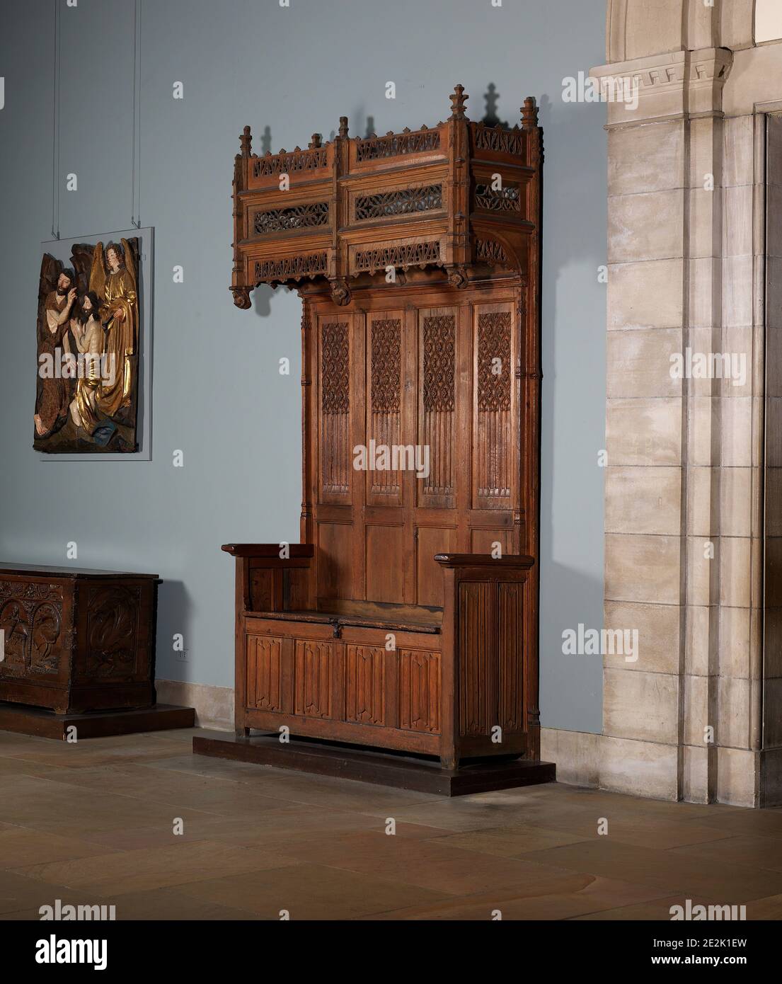 Posto a sedere a baldacchino, francese, ca. 1500. Foto Stock