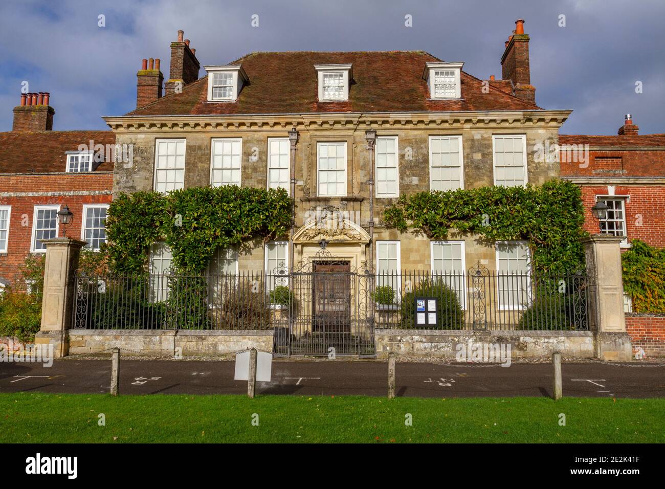 Mompesson House, una casa del 18 ° secolo su Choristers Square, The Close, Salisbury, Wiltshire, Regno Unito. Foto Stock