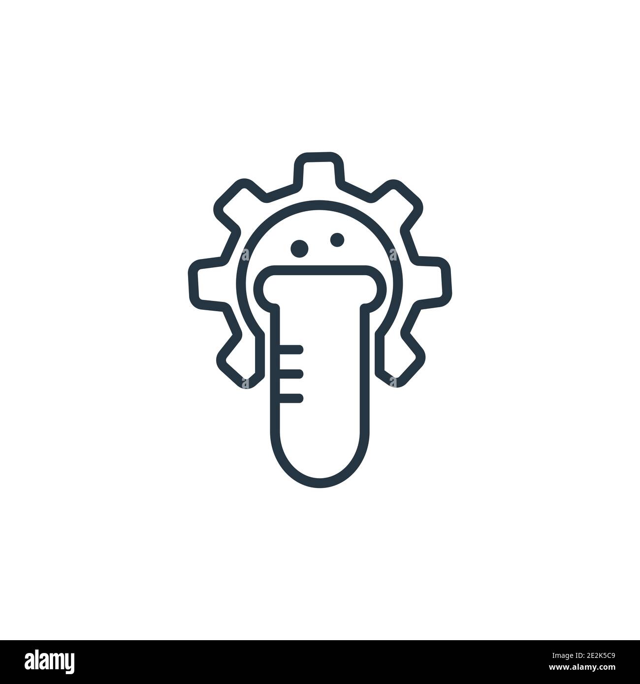 Icona vettore contorno bioingegnerizzazione. Icona di bioingegneria nera a linea sottile, vettore piatto illustrazione di un elemento semplice da un isolato concettuale generale modificabile Illustrazione Vettoriale