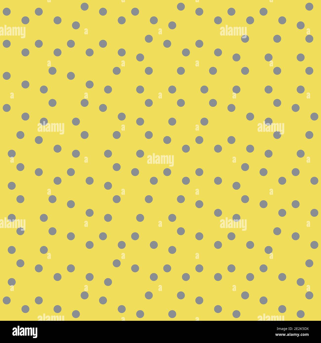 Grigio e giallo polka puntini vettore senza cuciture motivo sfondo. Sfondo trendy di trouchet generative arte cerchi casuali. Confetti tirati a mano Illustrazione Vettoriale