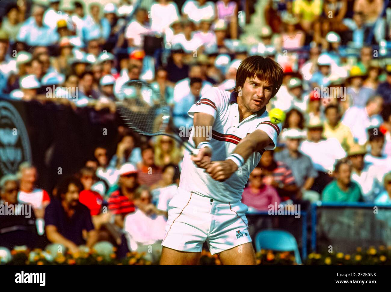 Jimmy Connors (USA) in gara ai Campionati Open Tennis 1982 degli Stati Uniti. Foto Stock