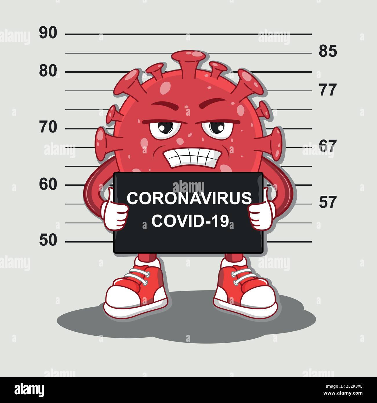 Record criminale della polizia del coronavirus. Illustrazione Vettoriale