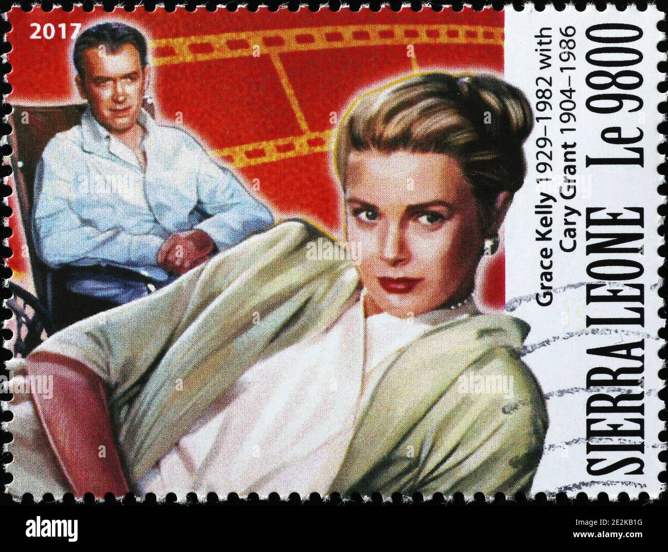 Grace Kelly e James Stewart sul francobollo Foto Stock