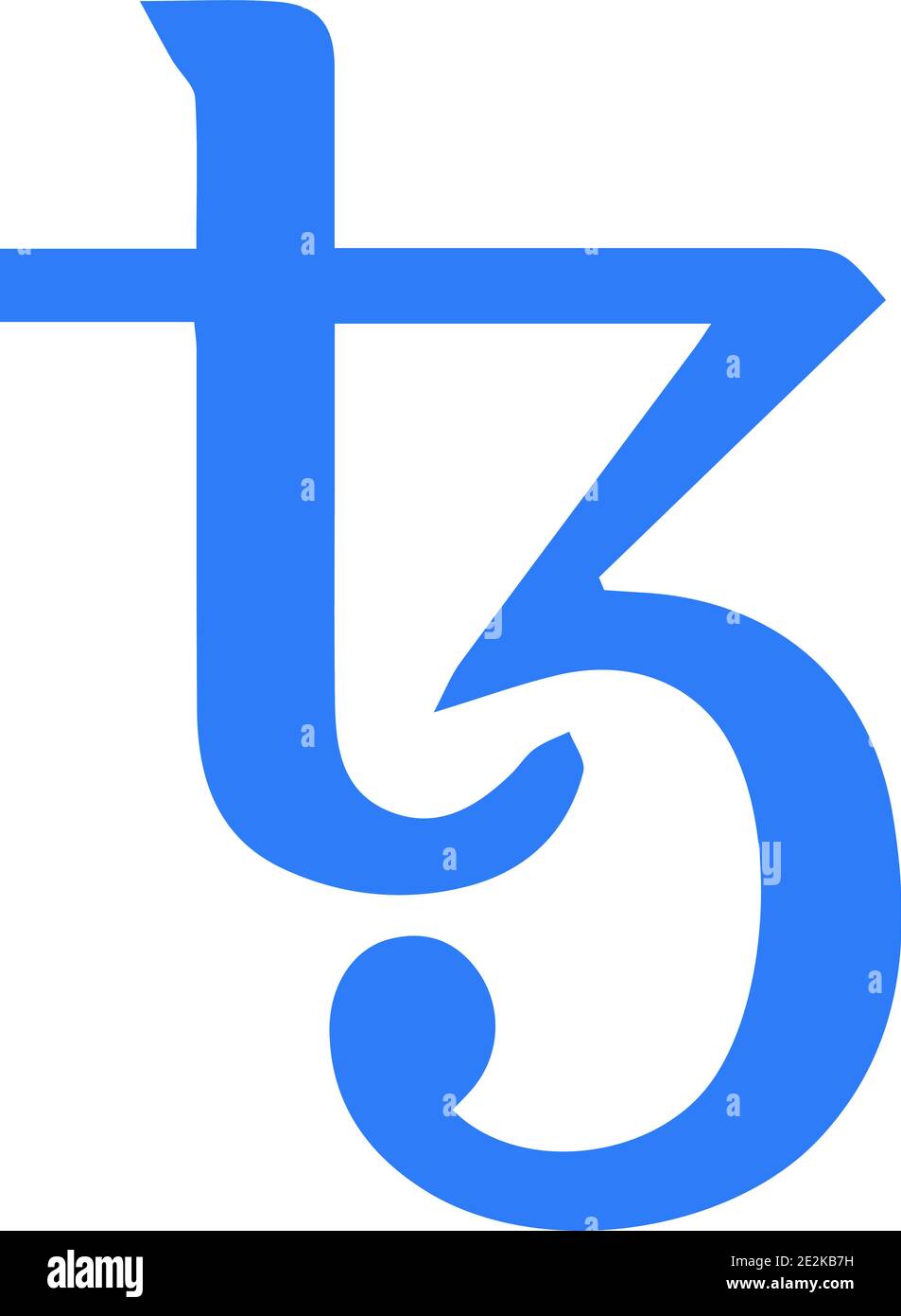 Illustrazione vettoriale dell'icona della criptovaluta (altcoin) / Tezos[XTZ] Illustrazione Vettoriale