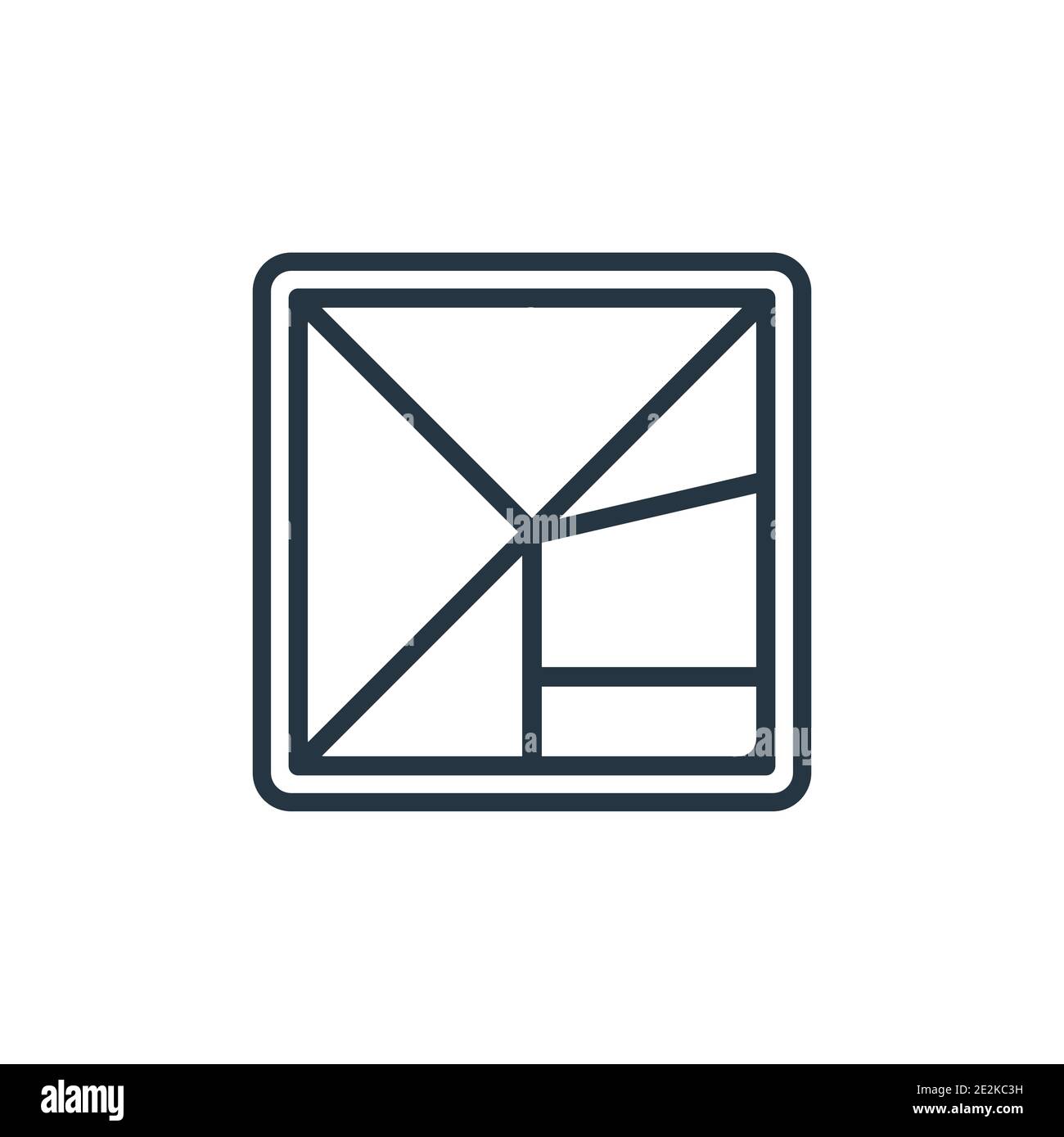 Icona vettore di contorno del tangramma. Icona a forma di tangramma nero sottile, vettore piatto semplice elemento illustrazione dal concetto di intrattenimento modificabile tratto isolato Illustrazione Vettoriale