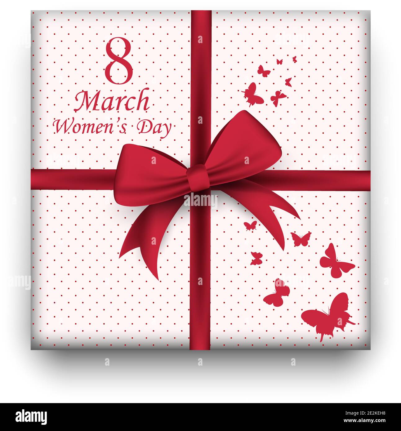 Regalo per l'8 marzo. Festa della donna. Illustrazione vettoriale. EPS 10 Illustrazione Vettoriale