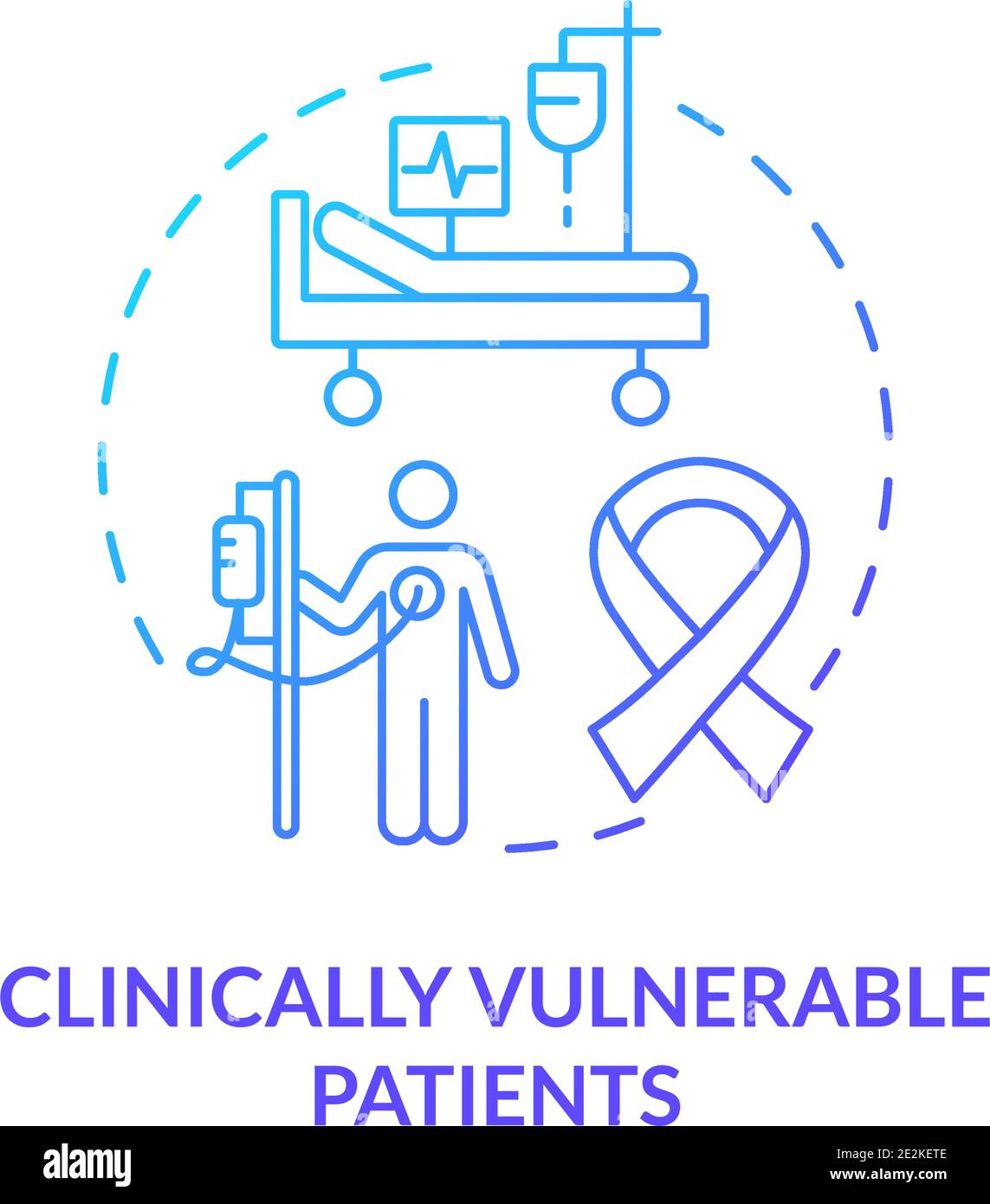 Icona del concetto di pazienti clinicamente vulnerabili Illustrazione Vettoriale