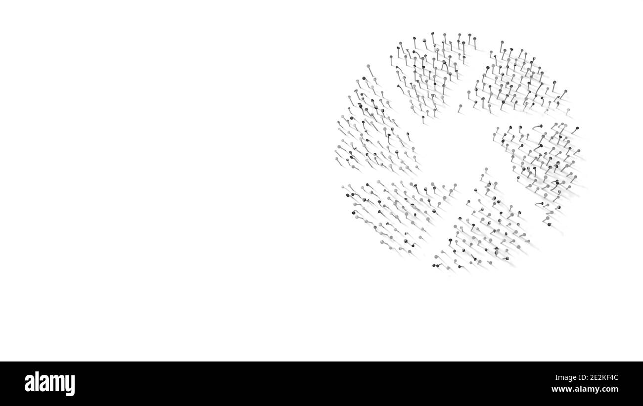 simbolo di rendering 3d dell'apertura della telecamera avvolta in oro termico lamina su sfondo blu scuro Foto Stock