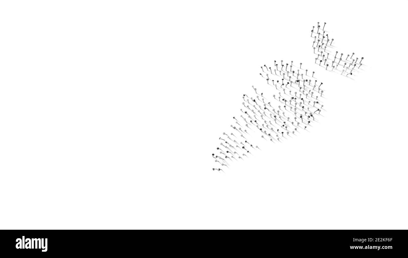 simbolo di rendering 3d della carota avvolta in lamina termica d'oro piastra su sfondo blu scuro Foto Stock