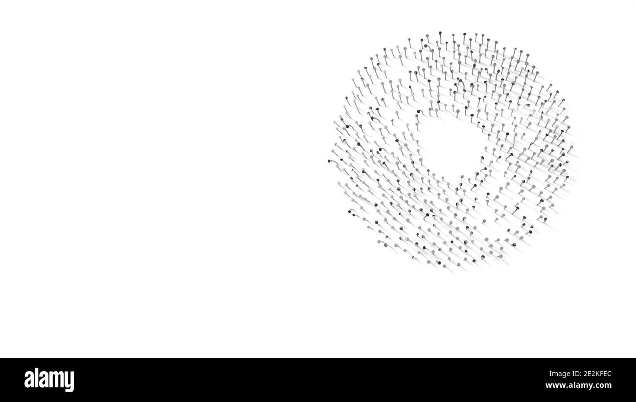 simbolo di rendering 3d del disco in vinile circolare avvolto in oro lamina termica su sfondo blu scuro Foto Stock