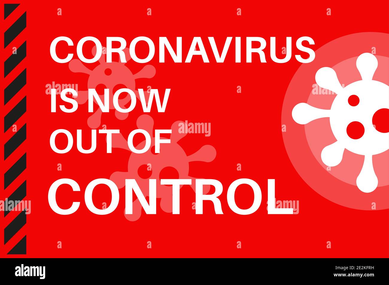 Coronavirus più duro nuovo Lockdown restrizioni per fermare la diffusione di COVID19 - Illustrazione con il logo del virus su uno sfondo rosso. Illustrazione Vettoriale