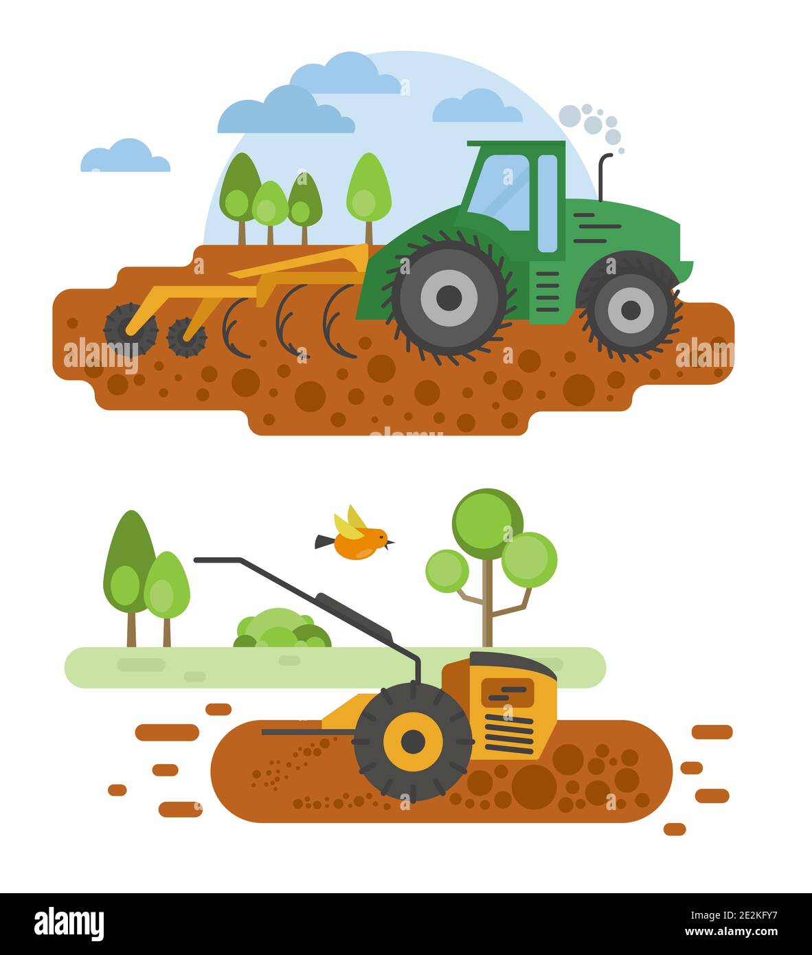 Icona vettoriale macchine agricole isolata su scena bianca. Agricoltura,  raccolta, giardinaggio. Disegno vettoriale dell'illustrazione Immagine e  Vettoriale - Alamy