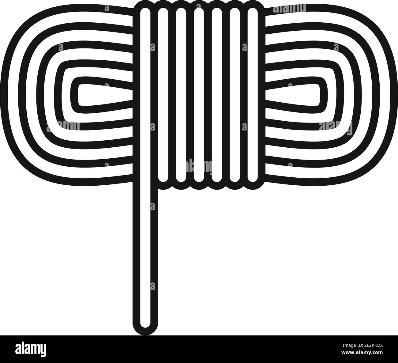 Icona della fune per arrampicatori industriali, stile contorno Illustrazione Vettoriale