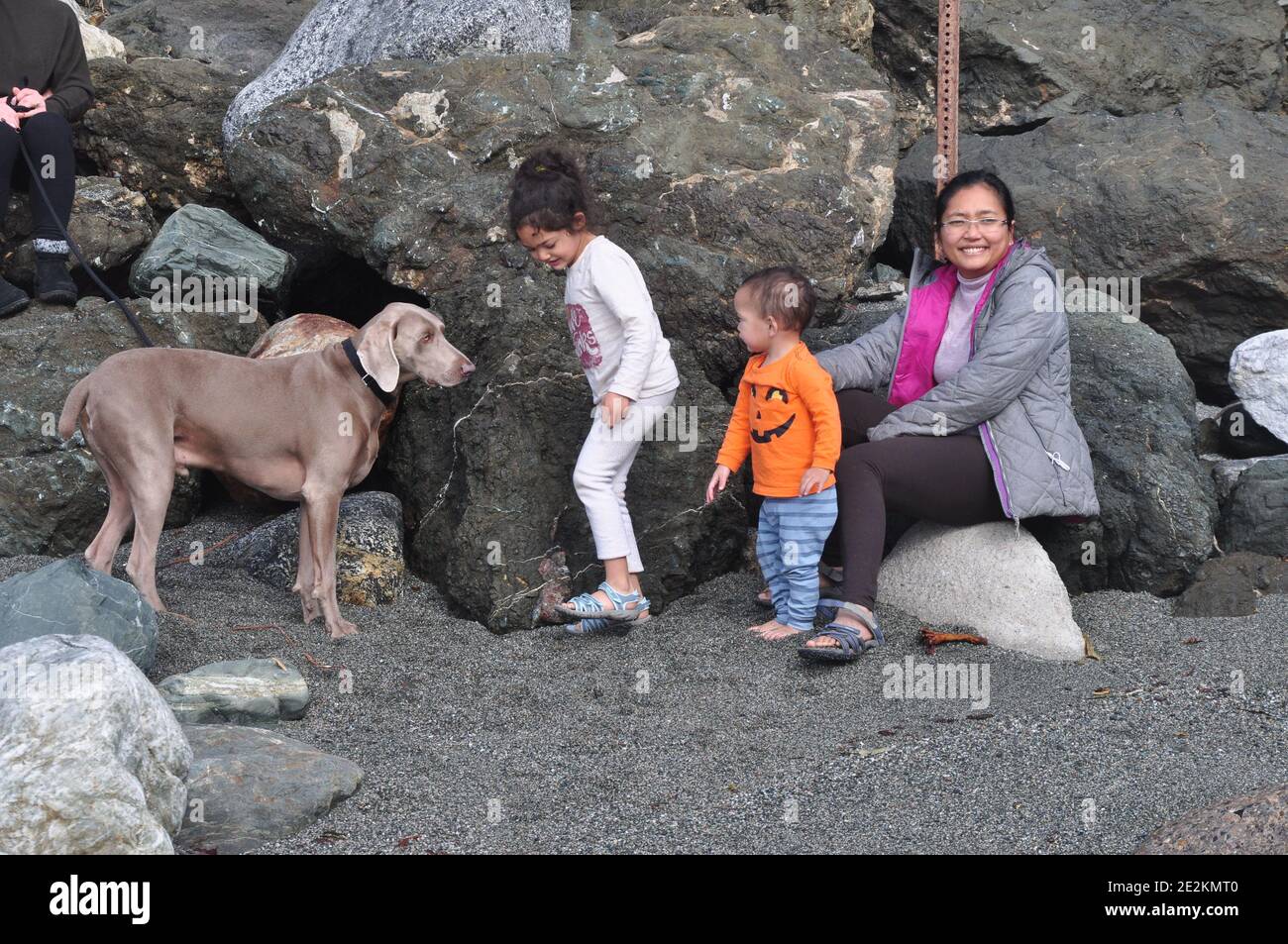 Per godersi la spiaggia Foto Stock