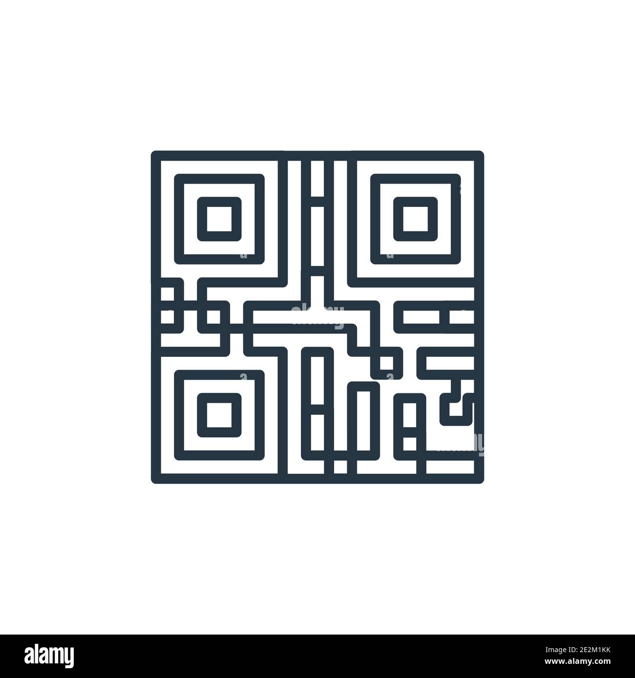 Icona vettore di contorno codice QR. Icona codice qr nero sottile, vettore piatto semplice elemento illustrazione da editabile ecommerce concetto isolato su bianco b Illustrazione Vettoriale