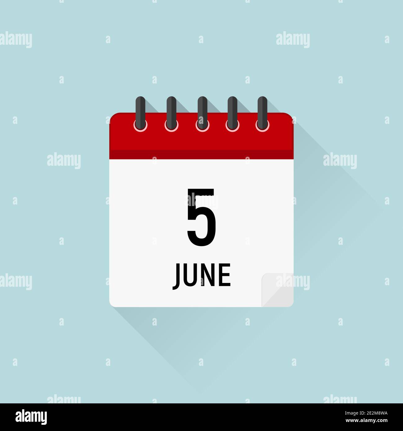 5 giugno, Giornata Mondiale dell'ambiente. Icona del calendario. Data giorni del mese Illustrazione Vettoriale