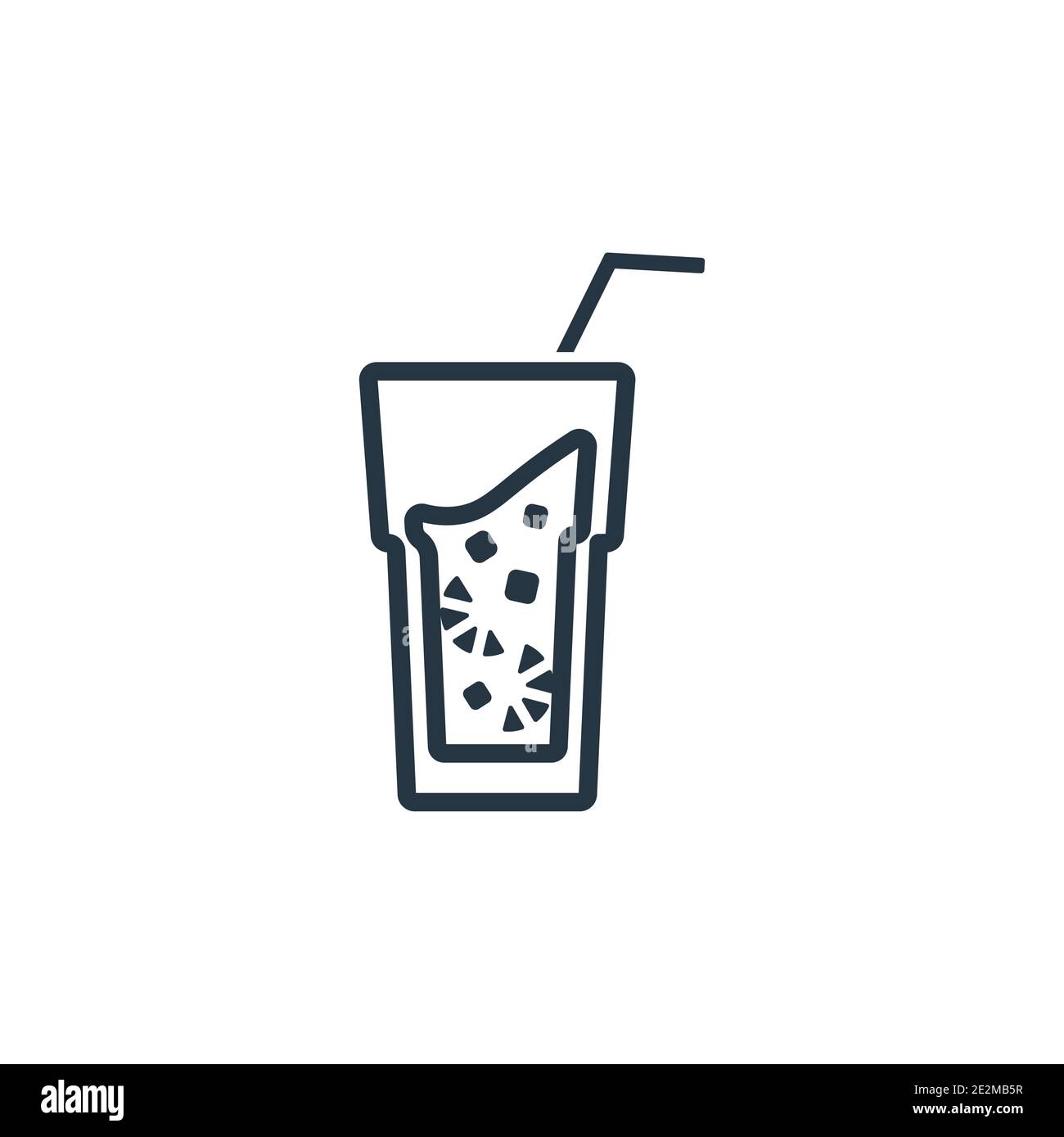 Cuba libre icona vettoriale. Sottile linea nera cuba libre icona, vettore piatto semplice elemento illustrazione da editabili bevande concetto isolato tratto Illustrazione Vettoriale