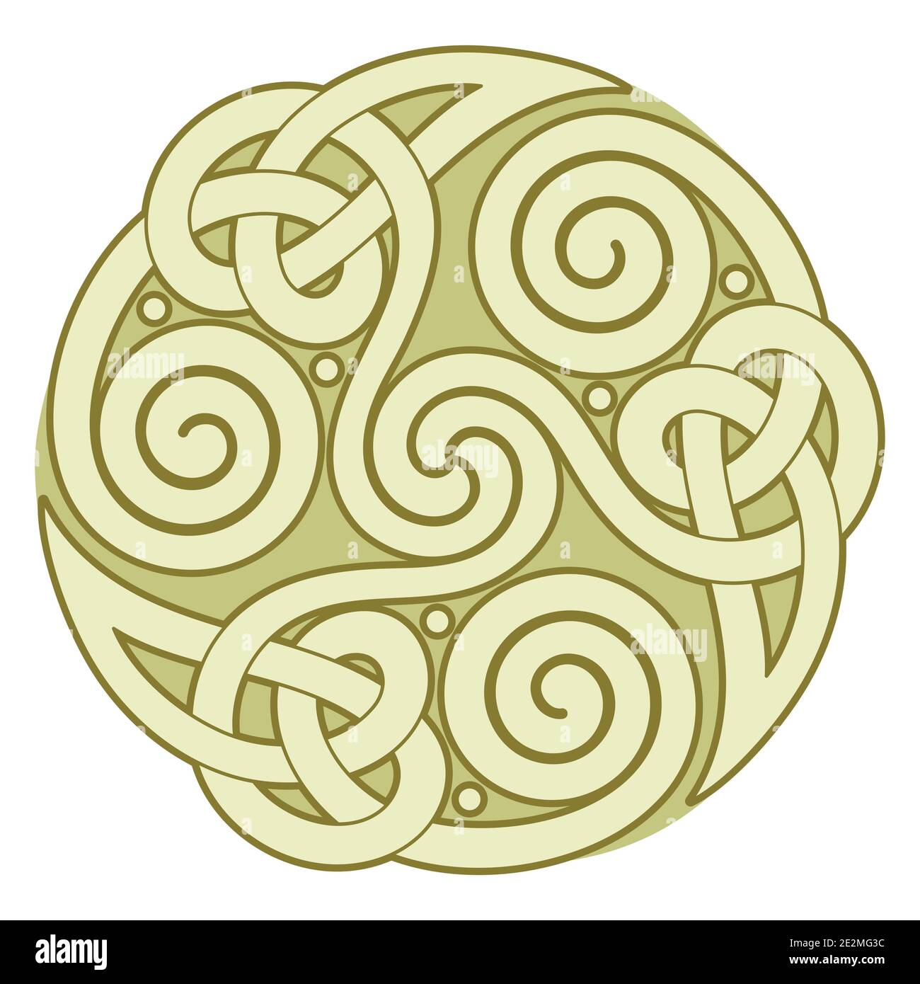 Antico Celtico Rotondo, Design Scandinavo. Nodo celtico, mandala Illustrazione Vettoriale