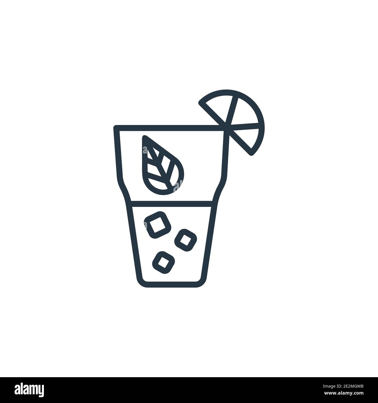 Cuba libre icona vettoriale. Sottile linea nera cuba libre icona, vettore piatto semplice elemento illustrazione da editabili bevande concetto isolato su whit Illustrazione Vettoriale