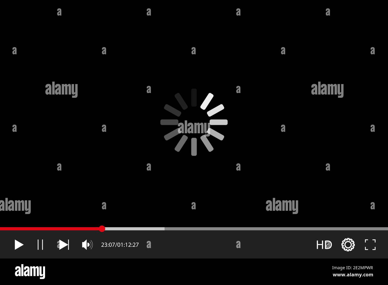 Lettore video e audio, lettore video con interfaccia piatta Illustrazione Vettoriale