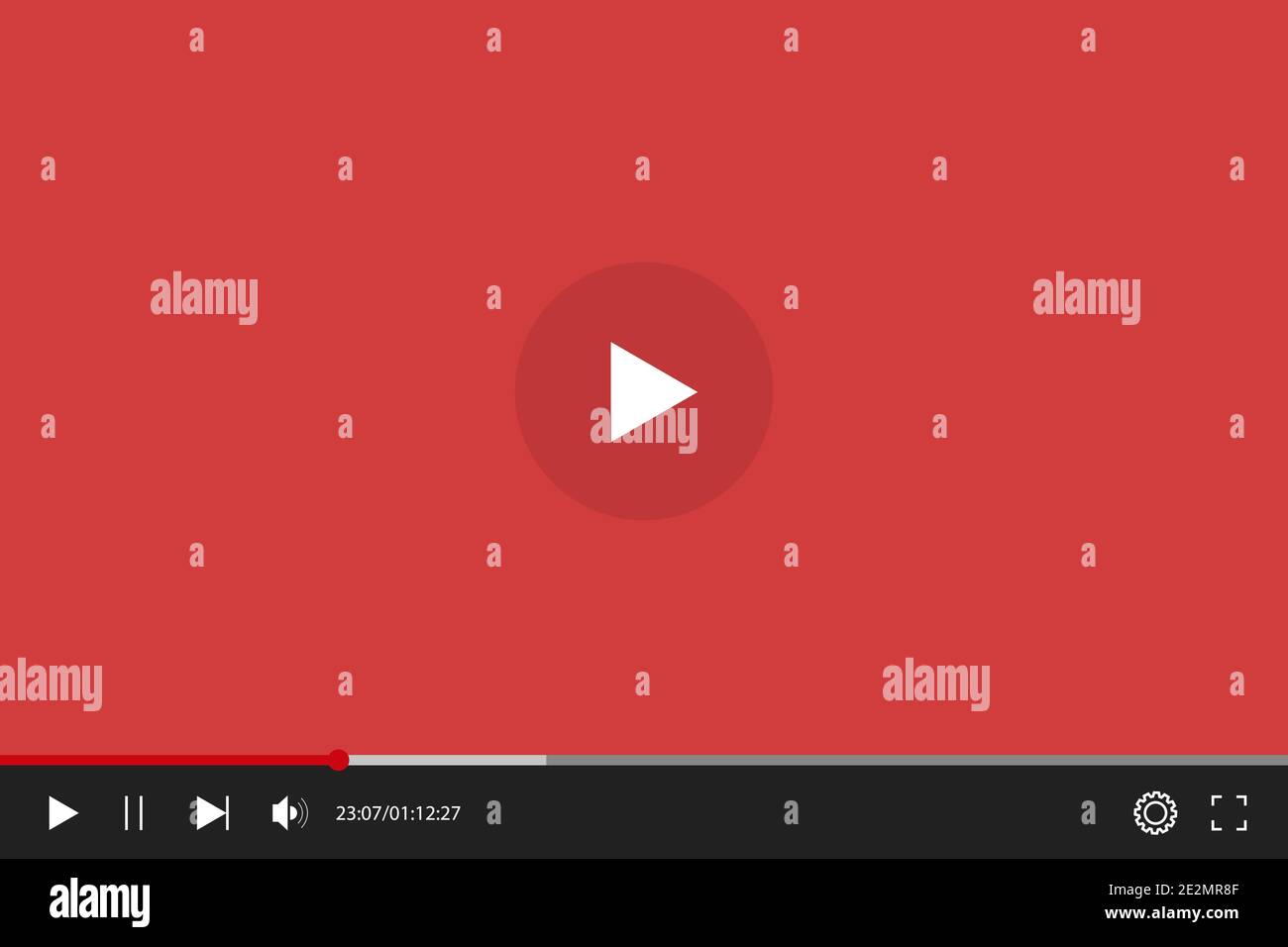 Lettore video e audio, lettore video con interfaccia piatta Illustrazione Vettoriale