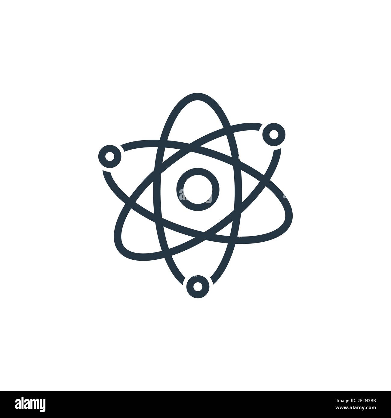 Icona vettore contorno orbite atomiche. Icona orbitale atomico nera sottile, vettore piatto illustrazione semplice elemento da Educazione modificabile concetto iso Illustrazione Vettoriale
