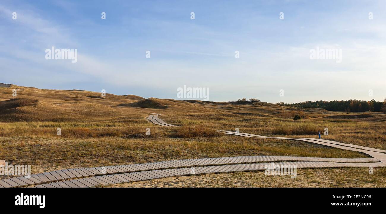 Gita su strada alle dune di sabbia Foto Stock