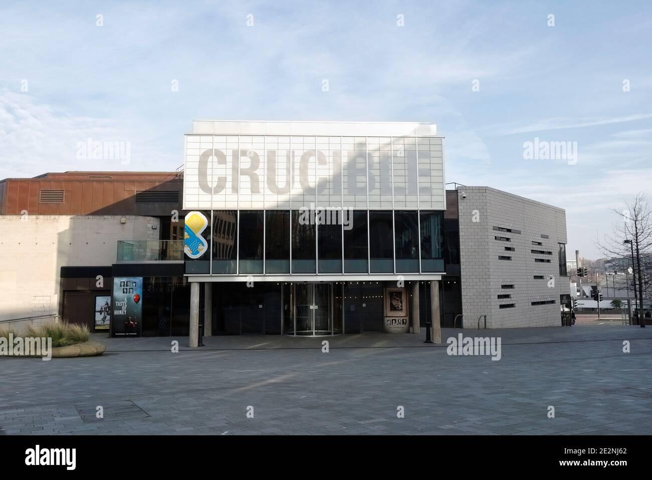 Il teatro Crucible nel centro di Sheffield Inghilterra, architettura modernista Foto Stock