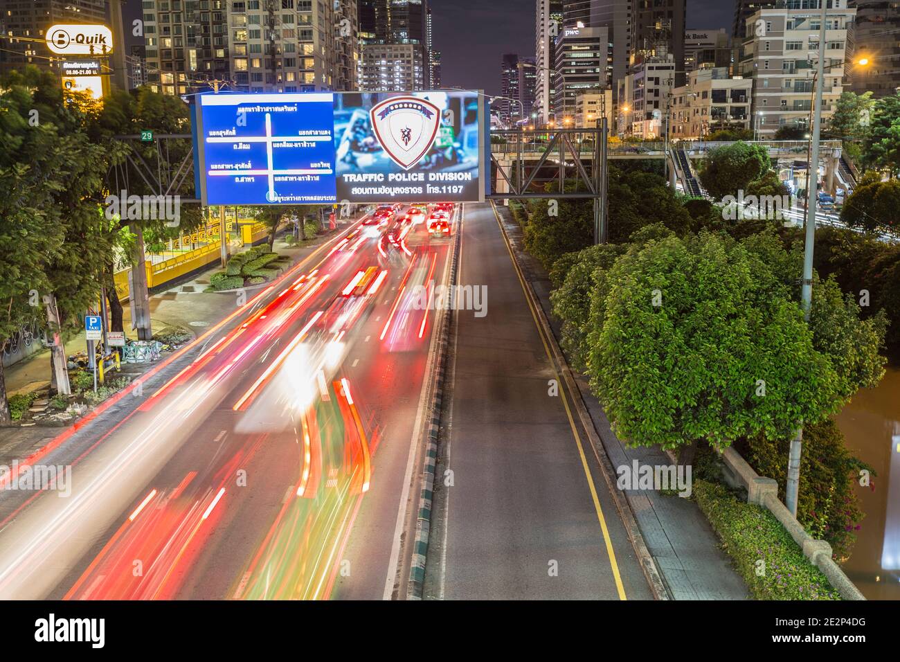 Traffico Policce Division girato a Bangkok Foto Stock