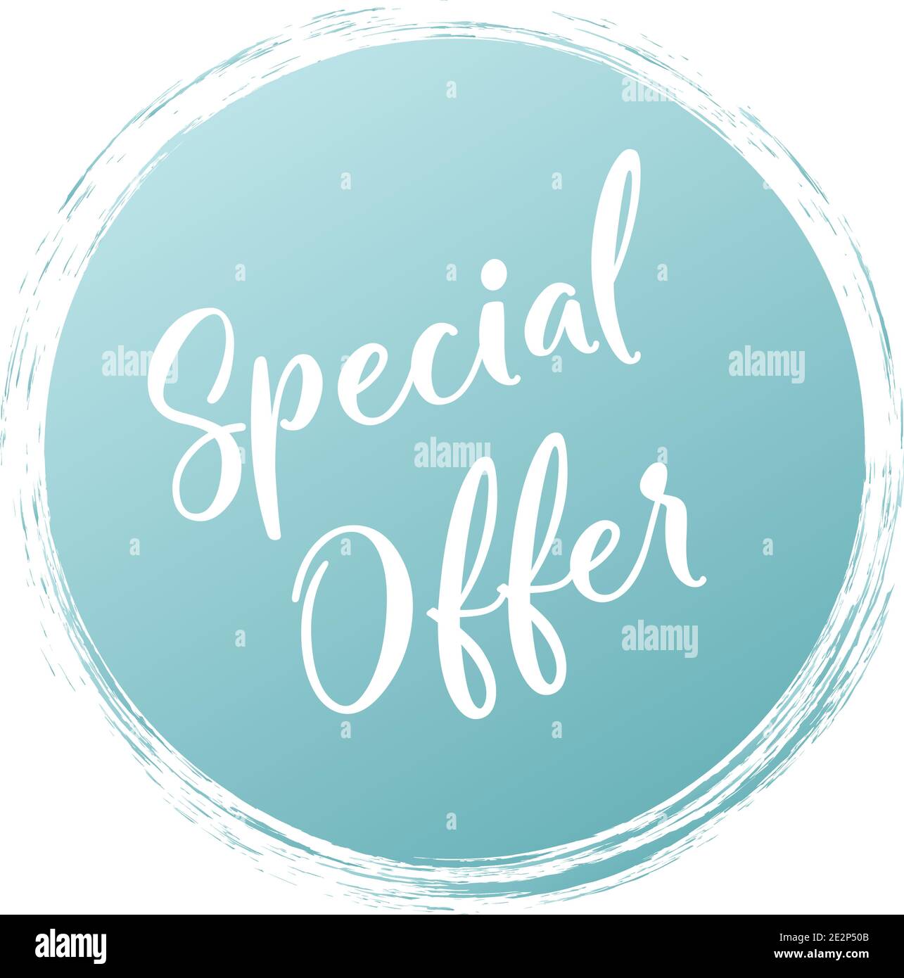 Offerta speciale parola manoscritta con colore cerchio pennello tratto sfondo Illustrazione Vettoriale