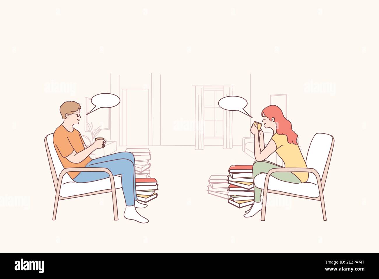 Pausa caffè, concetto di riposo e relax Illustrazione Vettoriale